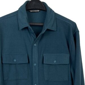 Mountain Khakis Fleece Shirt-Jacket Men's M Shacket Snap Up Blue Soft Warm